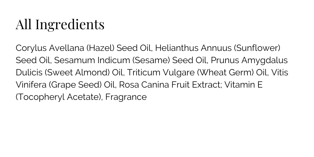 Resilient Body Oil Ingredient list